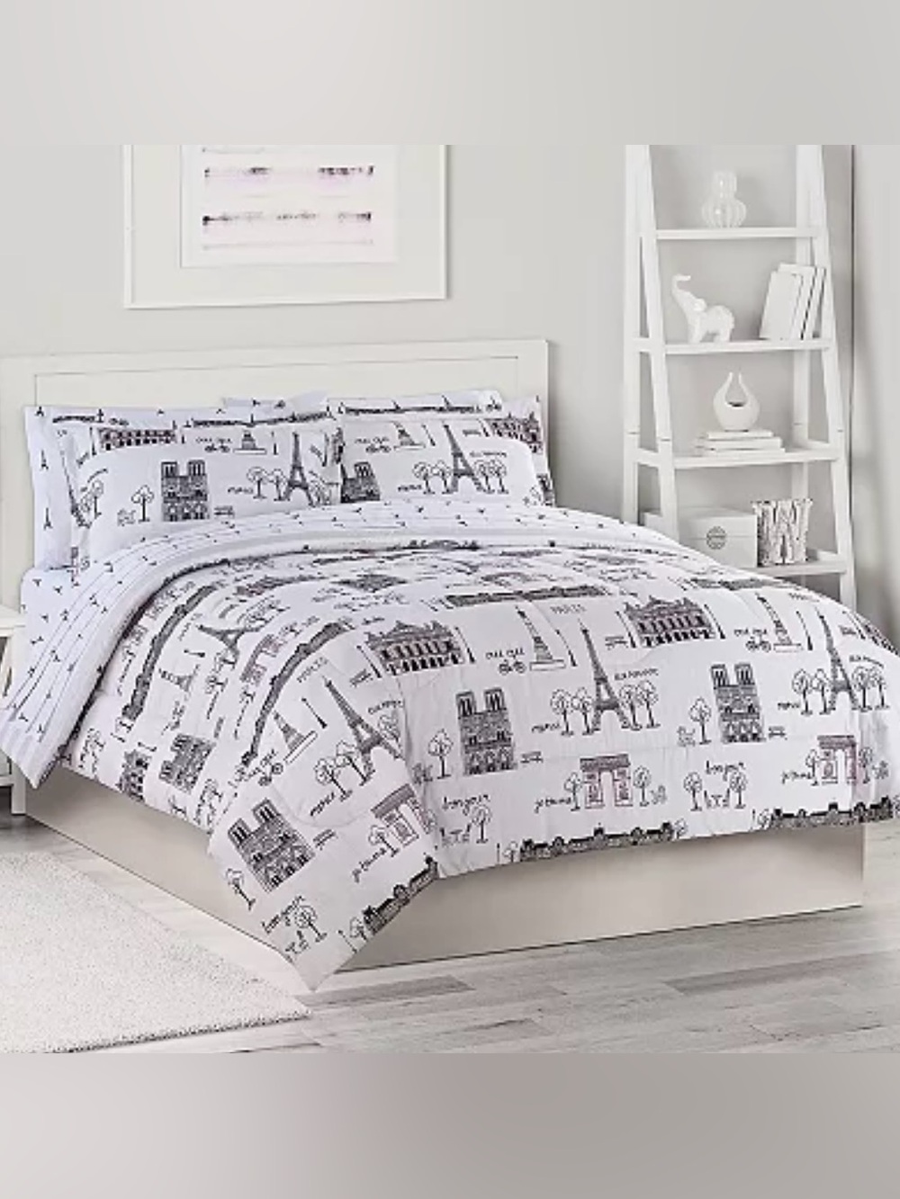 11 Pieces Comfy Reversible Paris Comforter Set